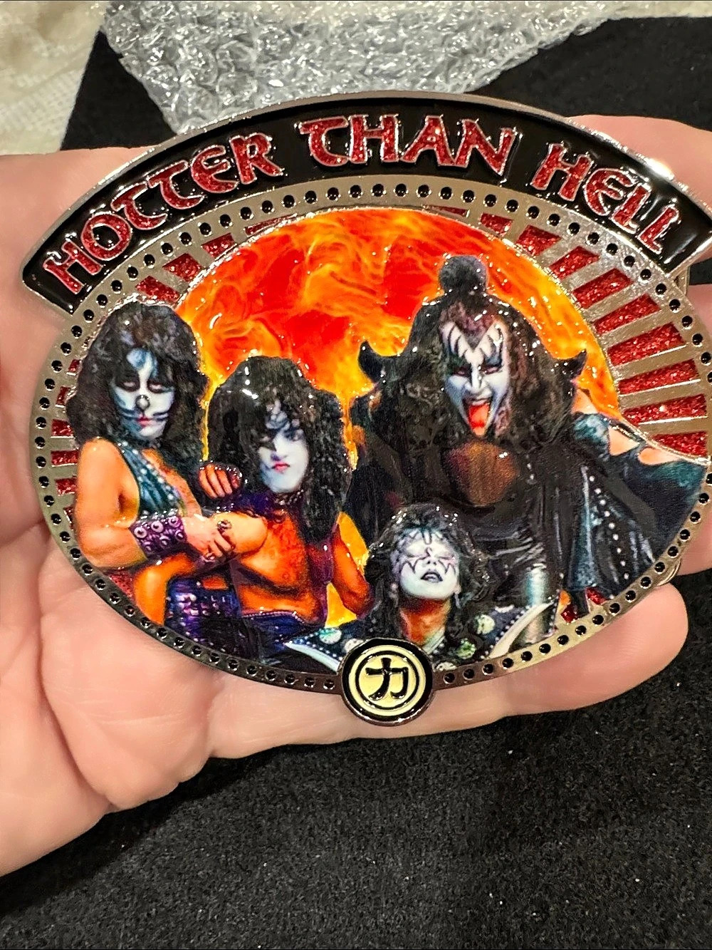 KISS Hotter Than Hell Belt Buckle Black & Red NWT